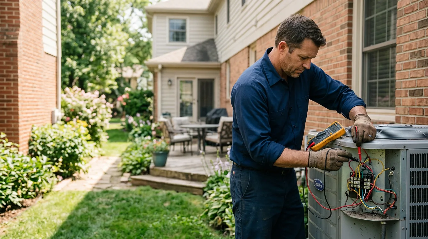 HVAC technician working near Coshocton, OH